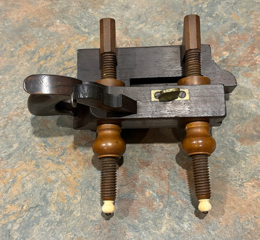 AUBURN TOOL CO. ROSEWOOD & BOXWOOD PLOW PLANE WITH IVORY TIPS