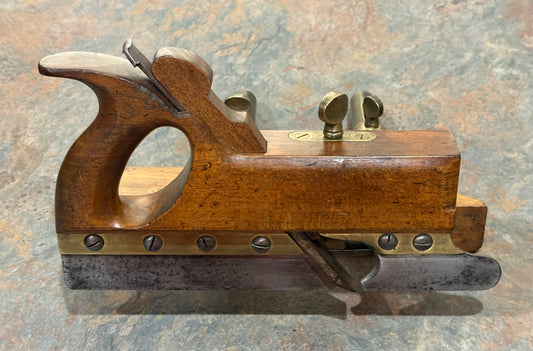 BEAUTIFUL A. MATHIESON & SON BRASS STEM ARM PLOW PLANE, NICE PATINA