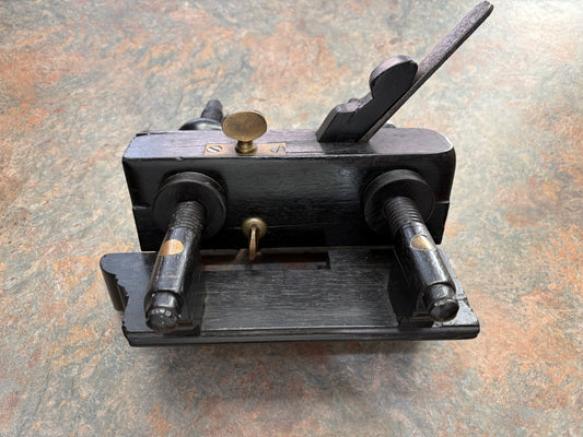 ANTIQUE UNMARKED SOLID EBONY UNHANDLED PLOW PLANE