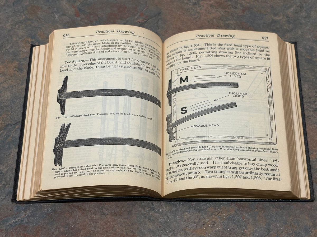 ANTIQUE AUDELS CARPENTERS AND BUILDERS GUIDE VOL 1-4, GOLD GUILD EDGES, 1923