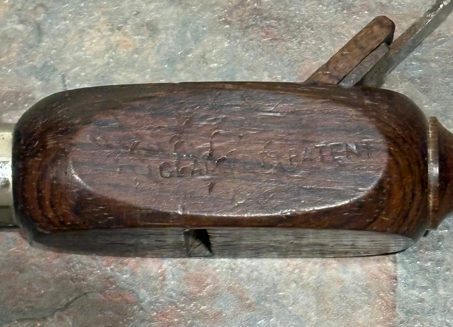 GLADWIN'S PATENT ROSEWOOD COMBINATION TOOL  HANDLE, CA. 1878