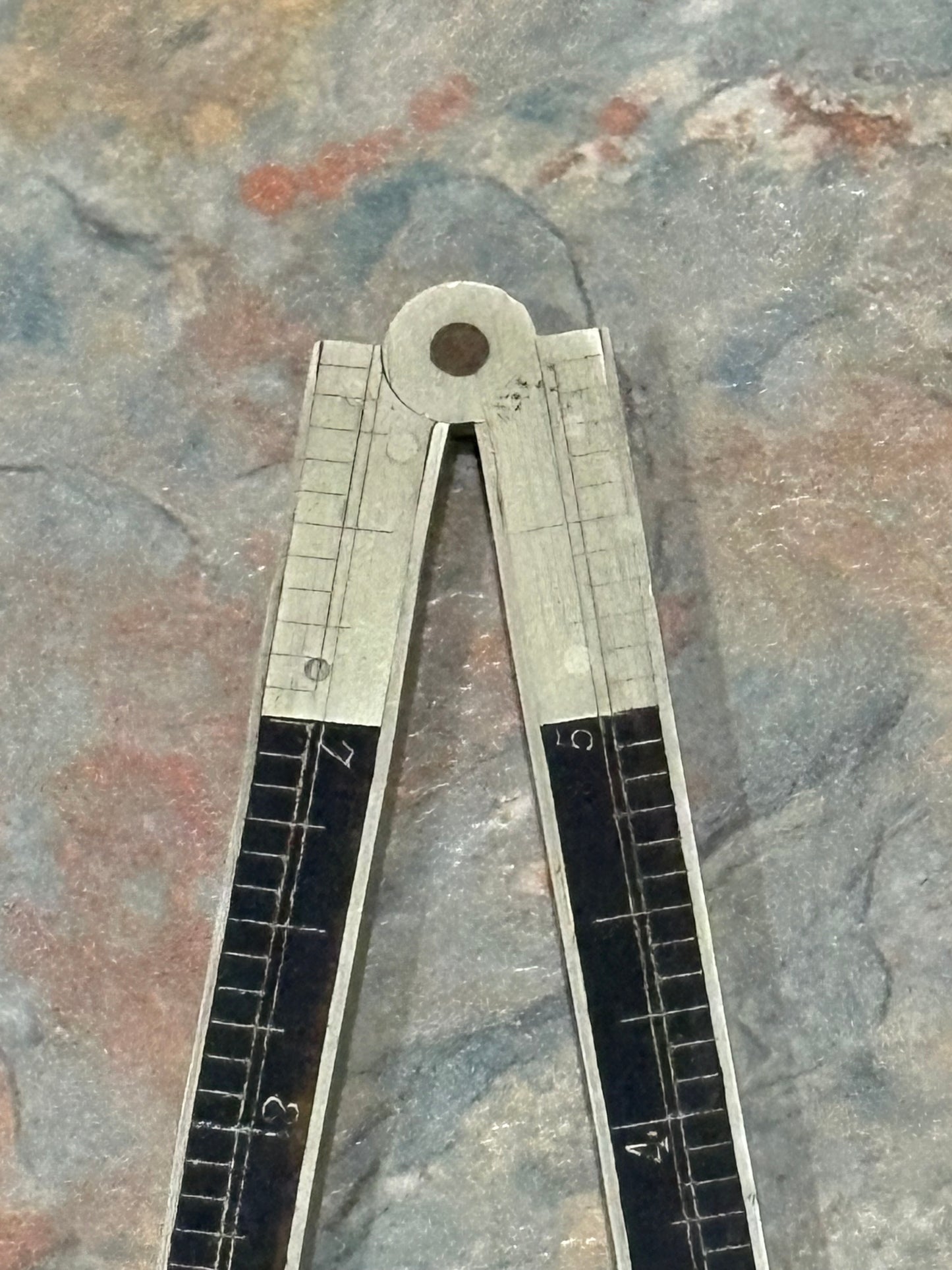 EBONY & GERMAN SILVER 13" 2 FOLD RULE, EXCELLENT CONDITION