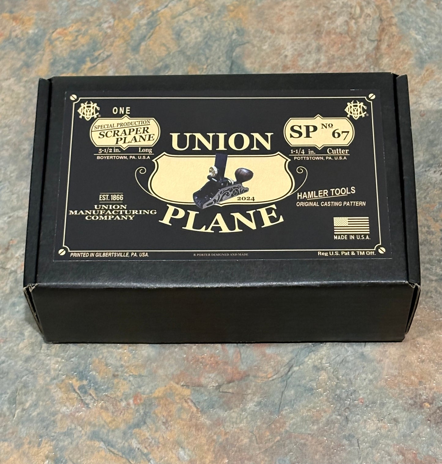 BEAUTIFUL UNION MFG. CO. SP NO. 67 SCRAPER PLANE - 1 OF ONLY 32 MADE, IOB