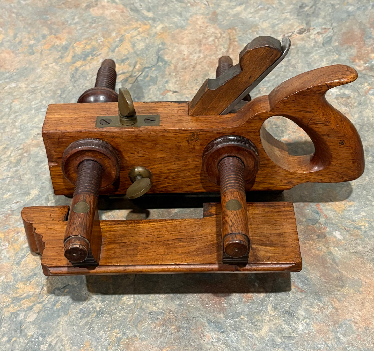 SANDUSKY TOOL CO. SOLID ROSEWOOD PLOW PLANE WITH SET OF 8 BLADES