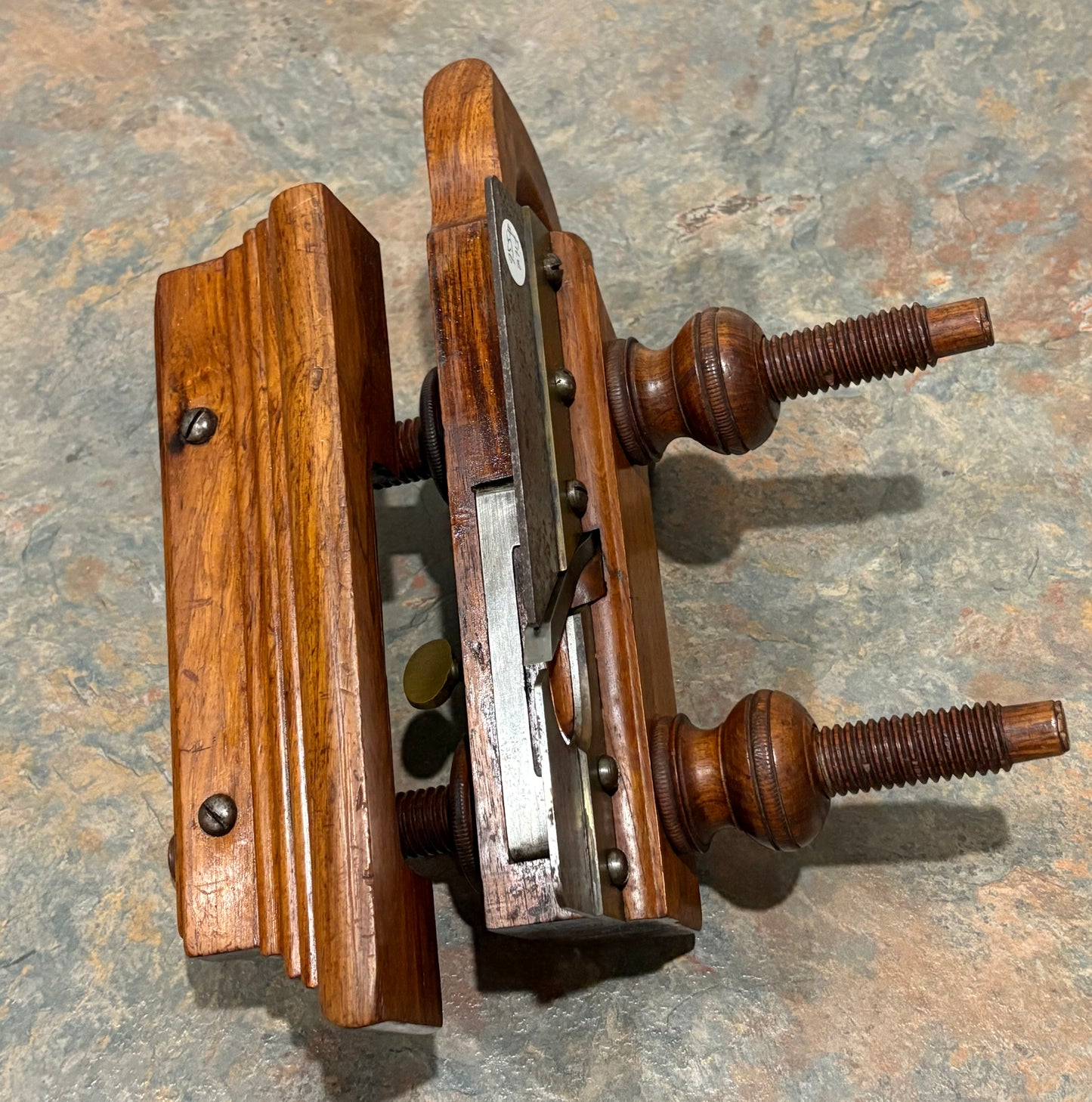 SANDUSKY TOOL CO. SOLID ROSEWOOD PLOW PLANE WITH SET OF 8 BLADES