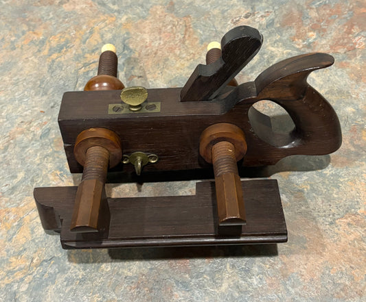 AUBURN TOOL CO. ROSEWOOD & BOXWOOD PLOW PLANE WITH IVORY TIPS