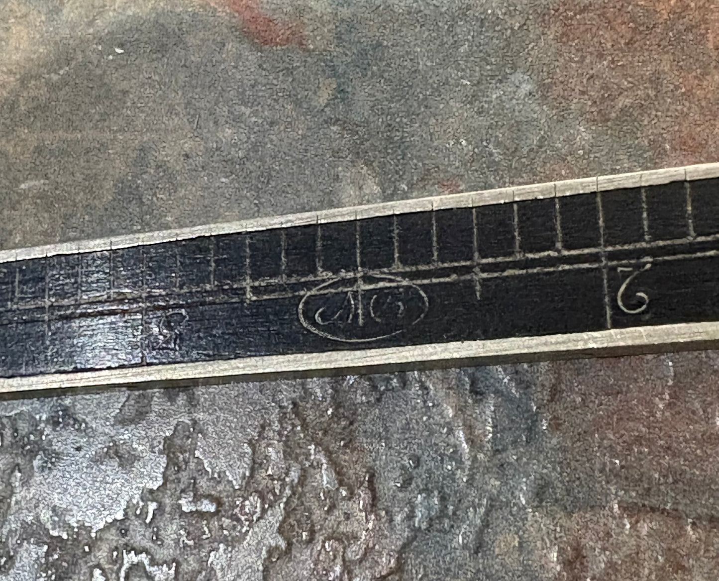 EBONY & GERMAN SILVER 13" 2 FOLD RULE, EXCELLENT CONDITION