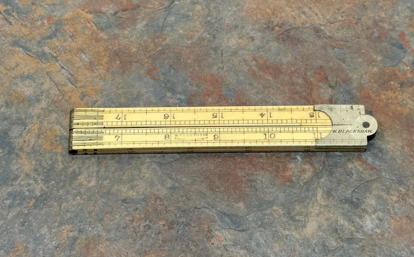 J. RABONE & SONS, BIRMINGHAM, 2 FT. 4 FOLD IVORY ARCHITECTS RULE, C.1870'S