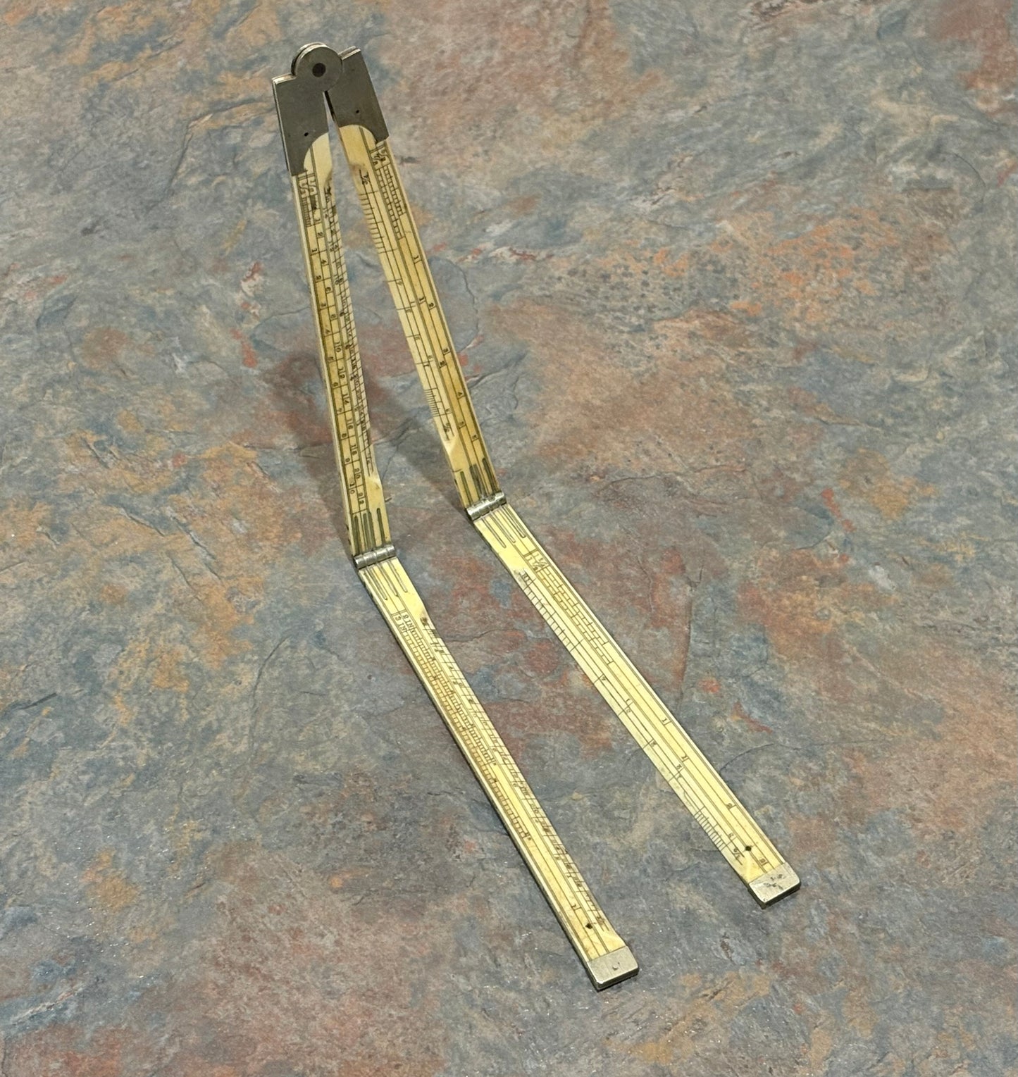 J. RABONE & SONS, BIRMINGHAM, 2 FT. 4 FOLD IVORY ARCHITECTS RULE, C.1870'S