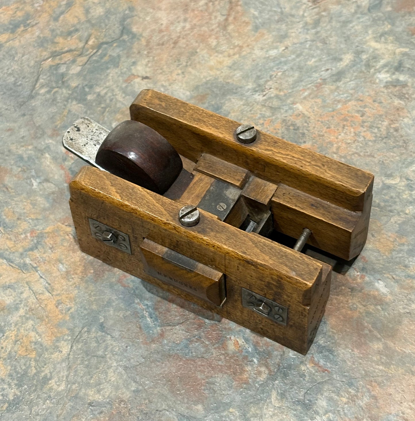 CRAFTSMAN MADE ANTIQUE COREBOX PLANE, BEECHWOOD & MAHOGANY, WOW FACTOR !!!