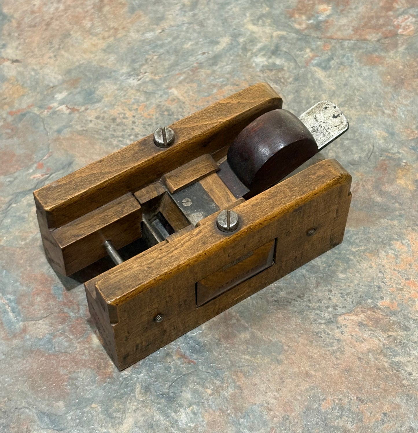 CRAFTSMAN MADE ANTIQUE COREBOX PLANE, BEECHWOOD & MAHOGANY, WOW FACTOR !!!