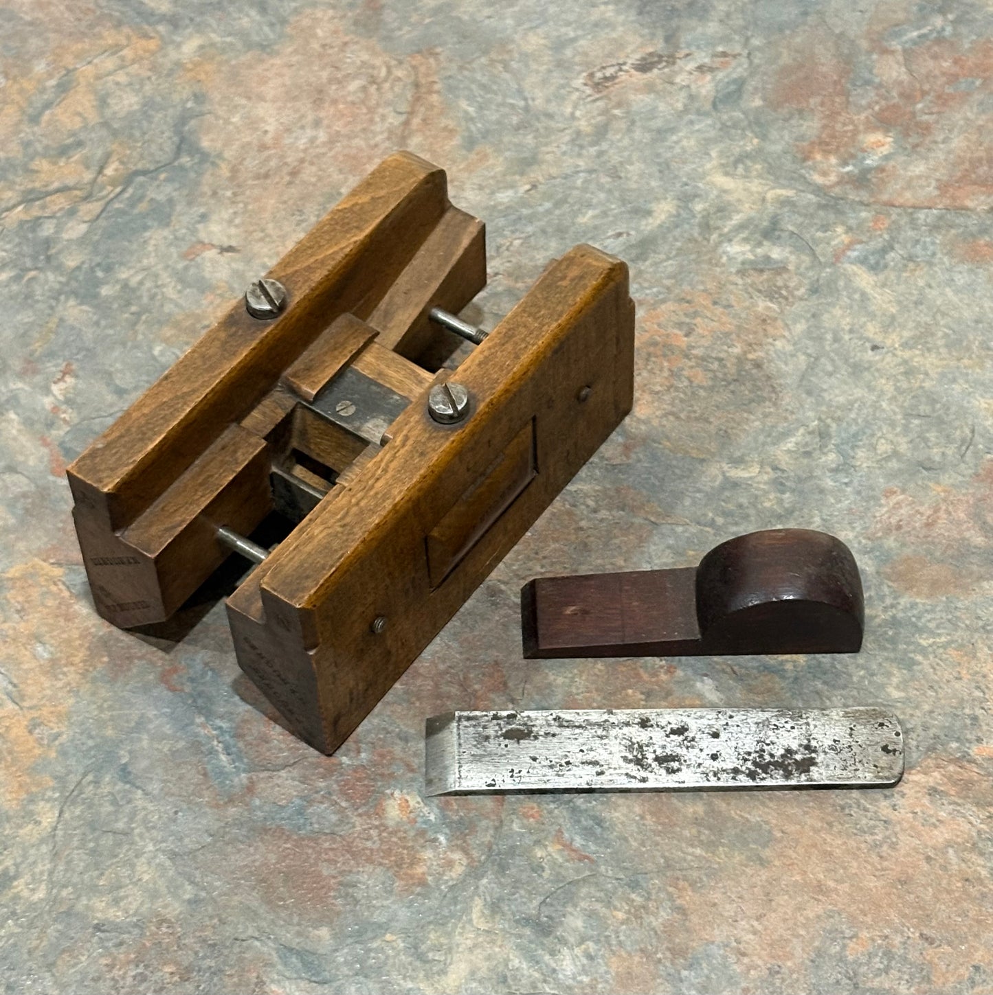 CRAFTSMAN MADE ANTIQUE COREBOX PLANE, BEECHWOOD & MAHOGANY, WOW FACTOR !!!