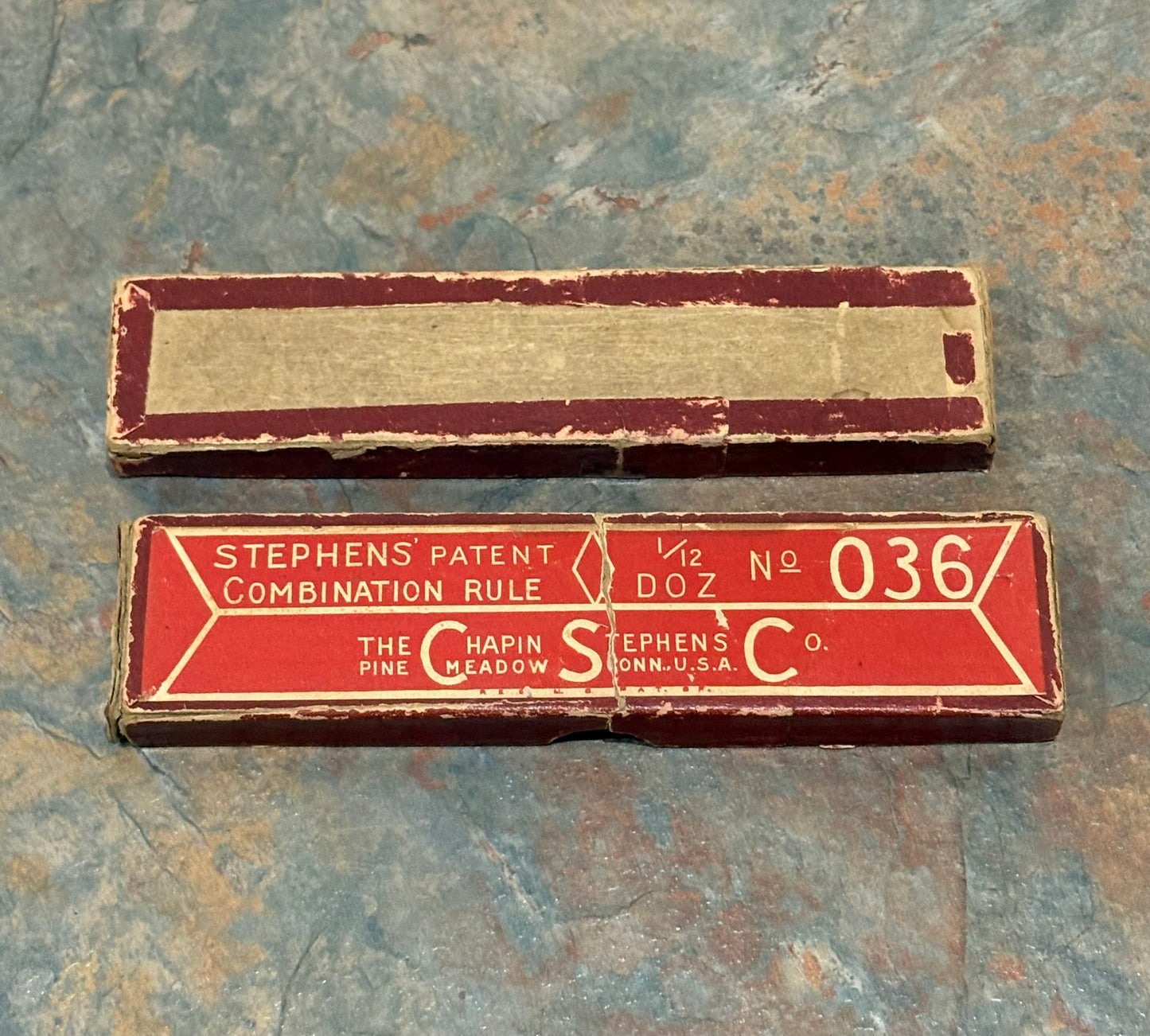 MINT "THE CHAPIN STEPHENS CO. " NO. 036 COMBINATION RULE IN ORIGINAL RED BOX !!!