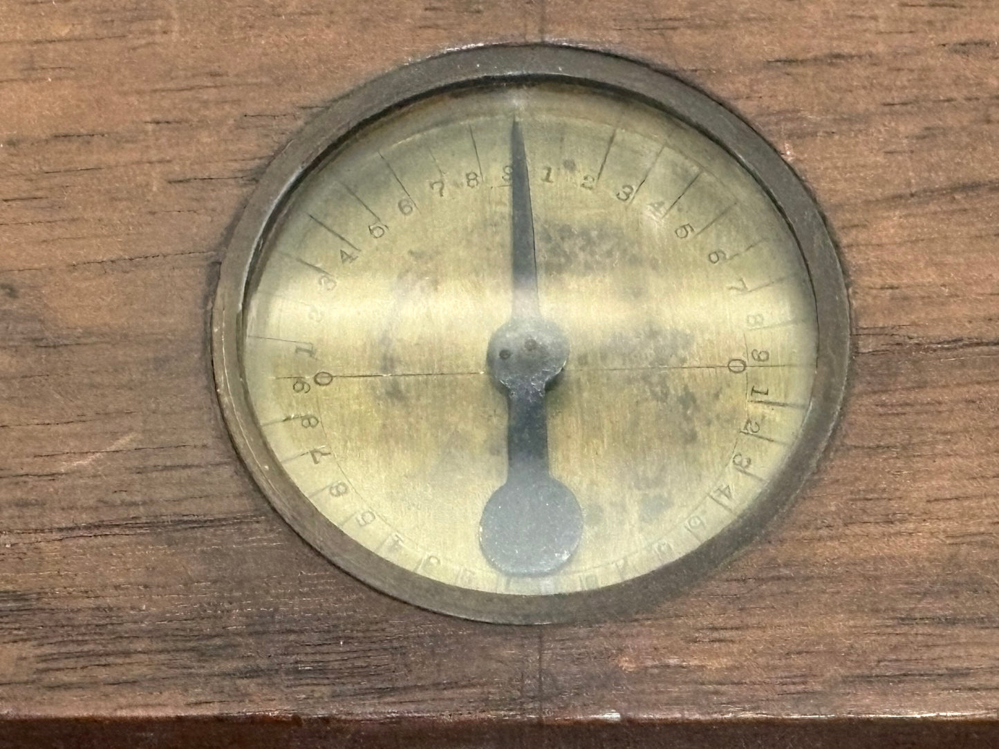 UNIQUE 12" INCLINOMETER LEVEL, POSSIBLY OAK WITH METAL TAG " BAKER & SON "