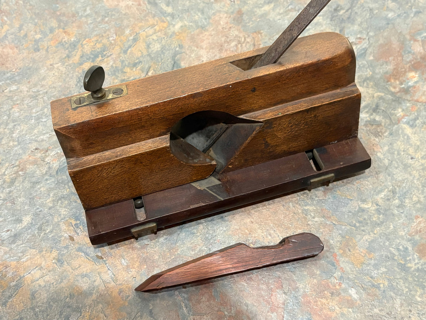 ANTIQUE J.W. PEARCE FILLETSTER PLANE DATED 1848, ROSEWOOD FENCE & WEDGE !!!