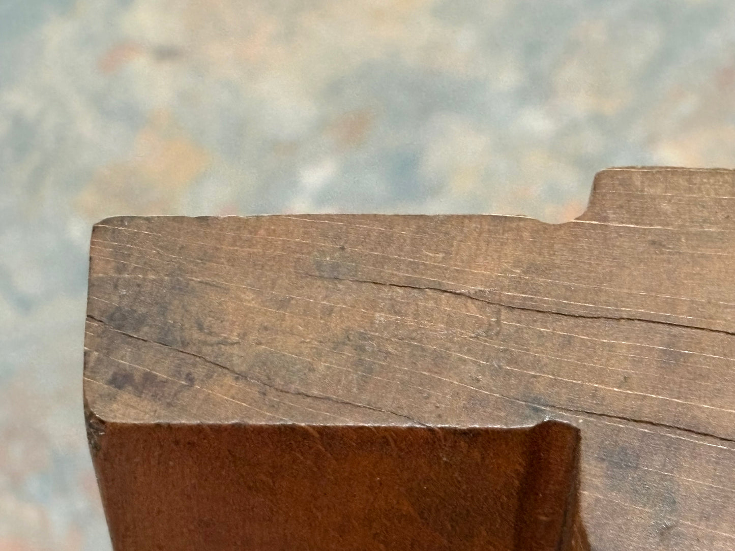 UBER RARE S HUGHES 2 3/8" WIDE TRIPLE BOXED COMPLEX MOULDING PLANE, CA 1790-1810