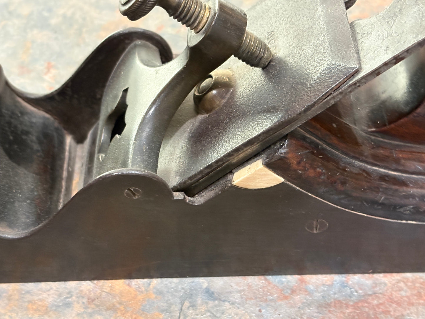 ANTIQUE MONSTER 13 1/2" INFILL PLANE WITH IVORY INSERTS, BEAUTIFUL,L@@K!!!,7 LBS.!!