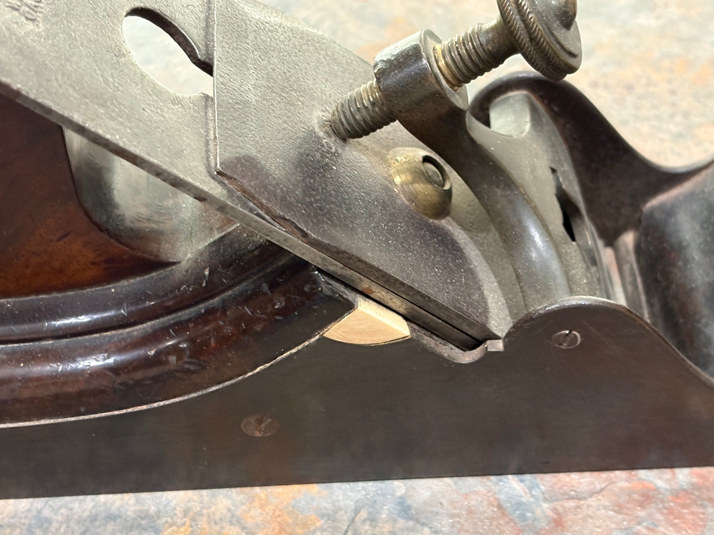 ANTIQUE MONSTER 13 1/2" INFILL PLANE WITH IVORY INSERTS, BEAUTIFUL,L@@K!!!,7 LBS.!!