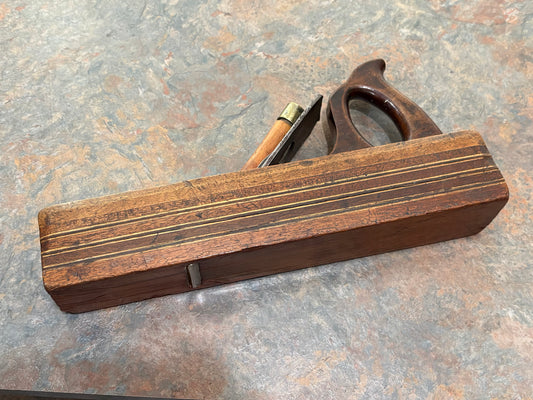 ANTIQUE MULTILAYERED LAMINATED PLANE, BOXWOOD, MAHOGANY, ROSEWOOD, EBONY, IVORY !!!!