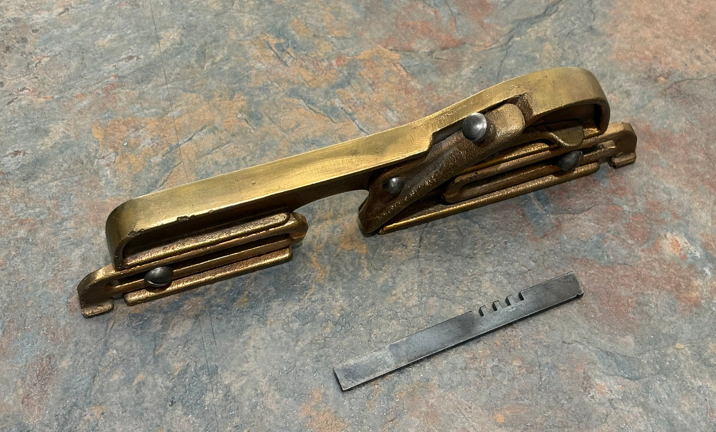 ANTIQUE GREEN GAUGE LOCK & BUTT ROUTER PLANE, GUNMETAL VERSION,FOR HINGES