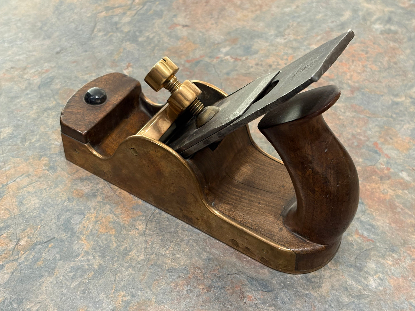 ANTIQUE 8" GUNMETAL INFILL SMOOTH PLANE, MAHOGANY INFILL ?, ALMOST 4 LBS !!