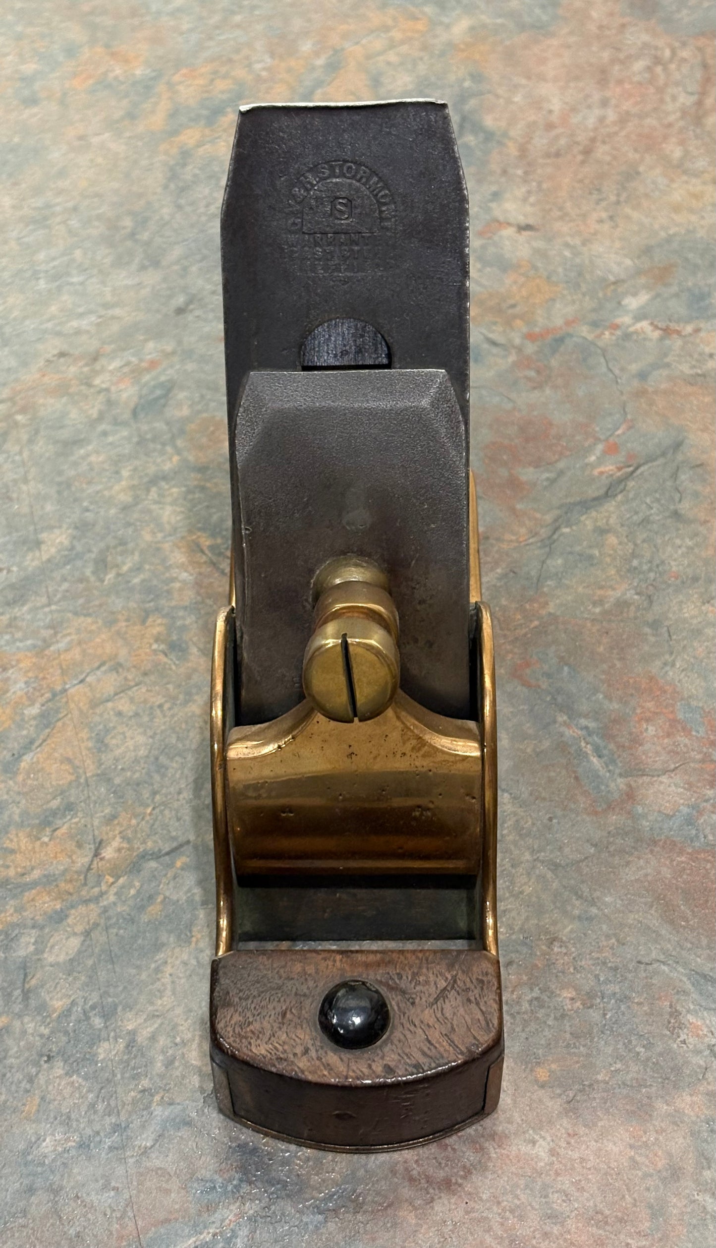 ANTIQUE 8" GUNMETAL INFILL SMOOTH PLANE, MAHOGANY INFILL ?, ALMOST 4 LBS !!