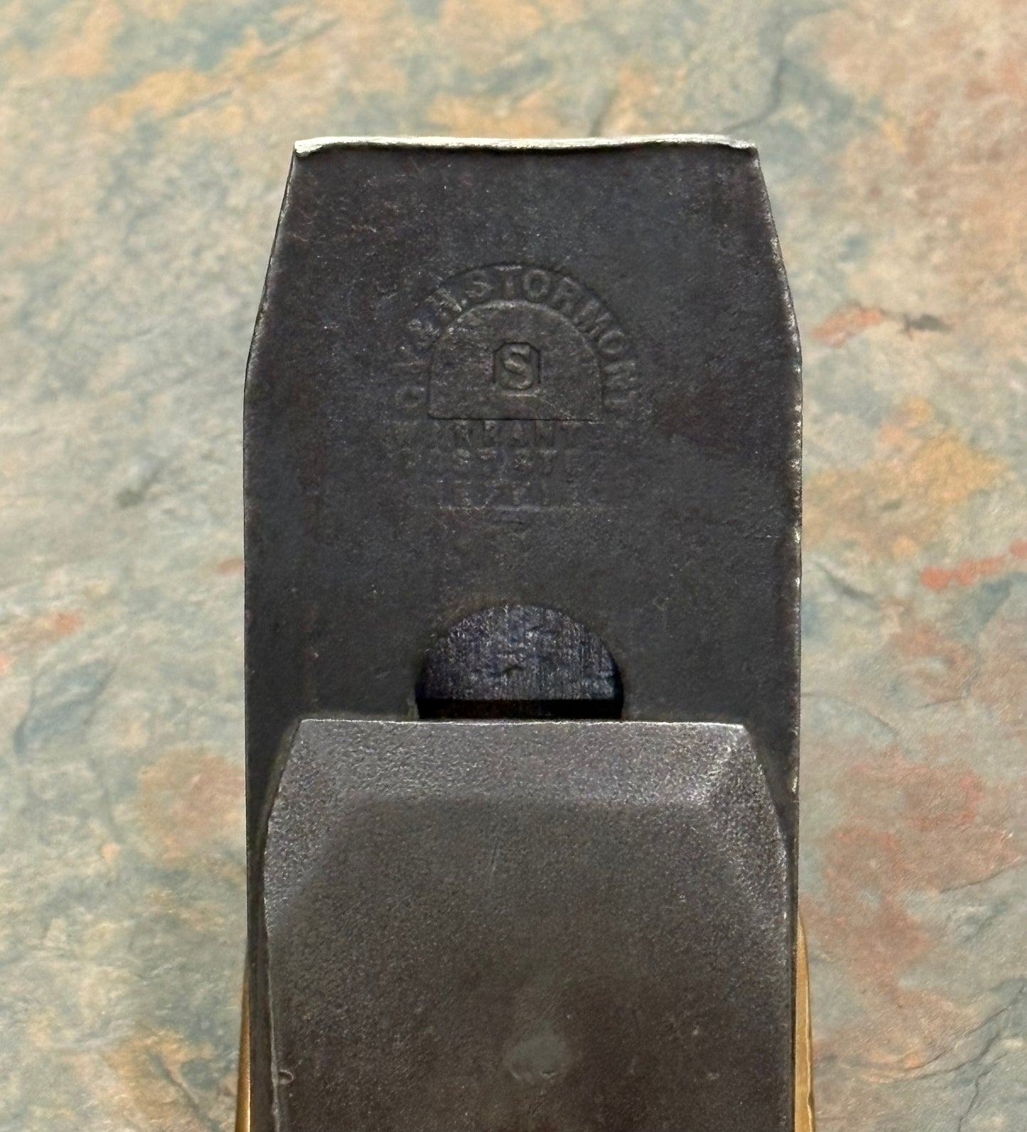 ANTIQUE 8" GUNMETAL INFILL SMOOTH PLANE, MAHOGANY INFILL ?, ALMOST 4 LBS !!