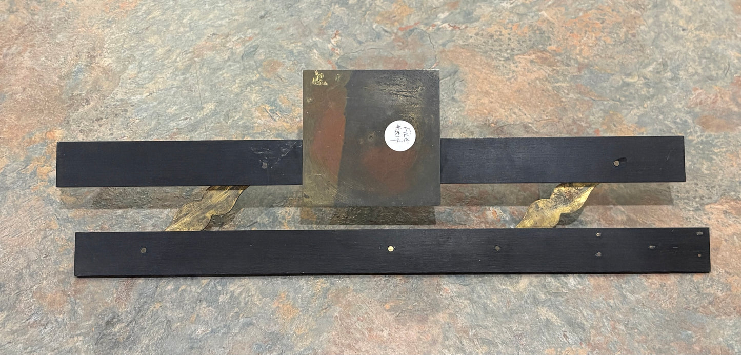 ANTIQUE EBONY & BRASS PARALLEL RULE, S.C. POTTER, POULTRY, LONDON, IVORY INSERT