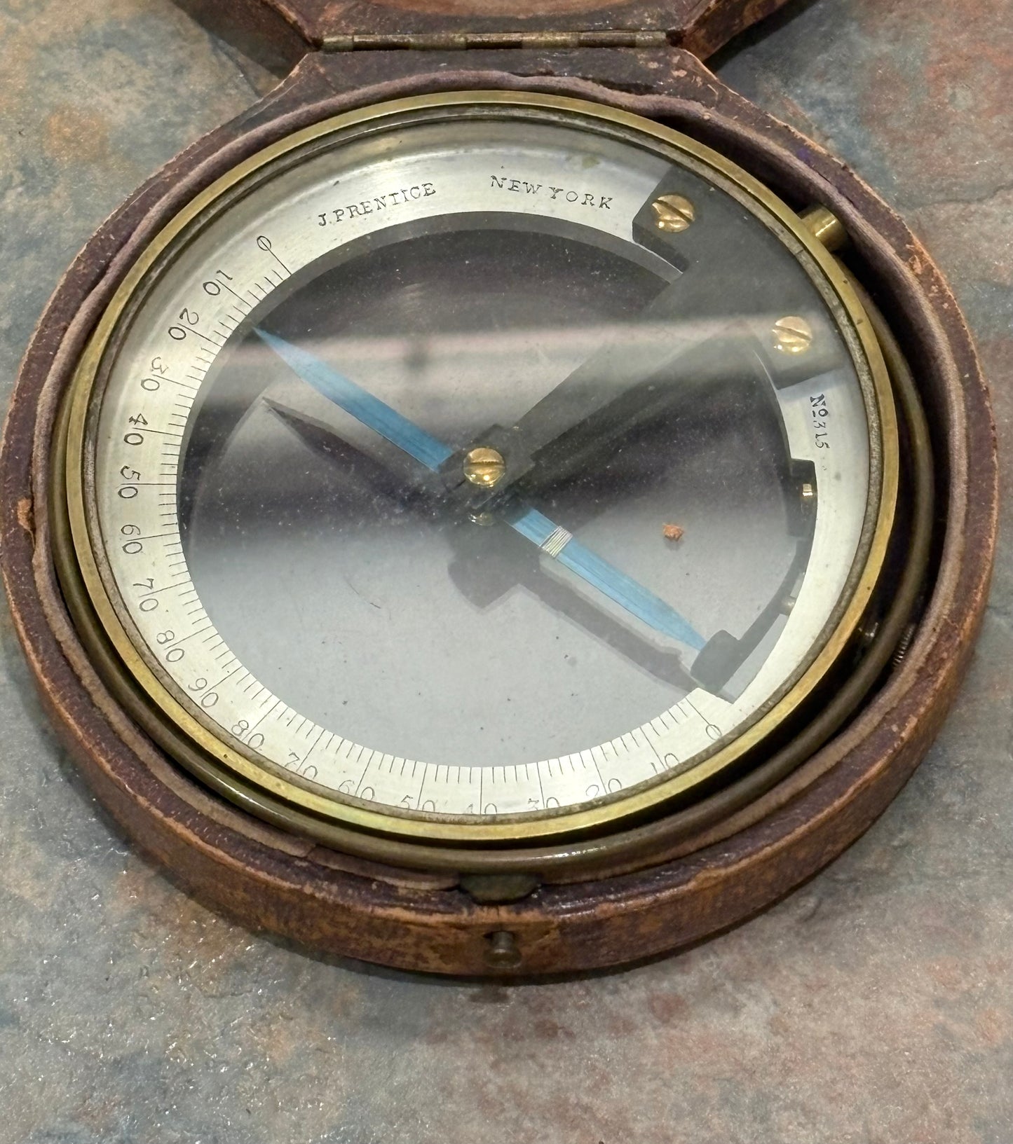 ANTIQUE J. PRENTICE, NEW YORK, SURVEYOR'S COMPASS, MINT IOB !! 1812-1888