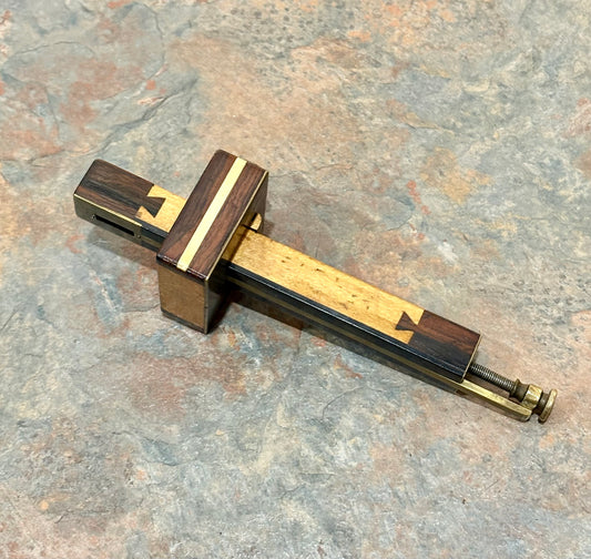 CUSTOM MADE ROSEWOOD, BOXWOOD & IVORY MARKING GAUGE, VERY FINE ADJ, AWESOME PIECE!!
