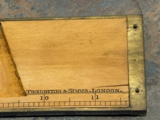 BOXWOOD FOLDING RULE CLINOMETER, TROUGHTON & SIMMS, LONDON, 1826-1915, WAY COOL !!!