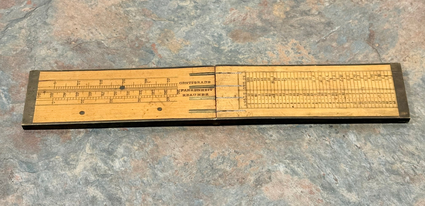 BOXWOOD FOLDING RULE CLINOMETER, TROUGHTON & SIMMS, LONDON, 1826-1915, WAY COOL !!!
