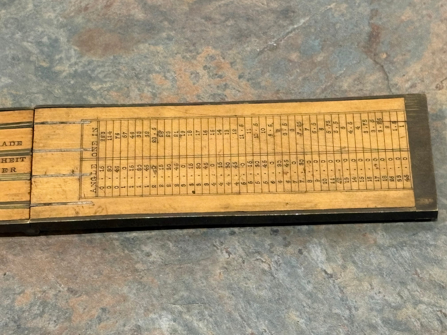 BOXWOOD FOLDING RULE CLINOMETER, TROUGHTON & SIMMS, LONDON, 1826-1915, WAY COOL !!!