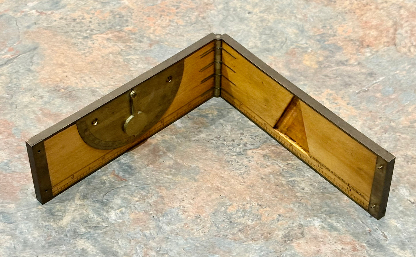 BOXWOOD FOLDING RULE CLINOMETER, TROUGHTON & SIMMS, LONDON, 1826-1915, WAY COOL !!!