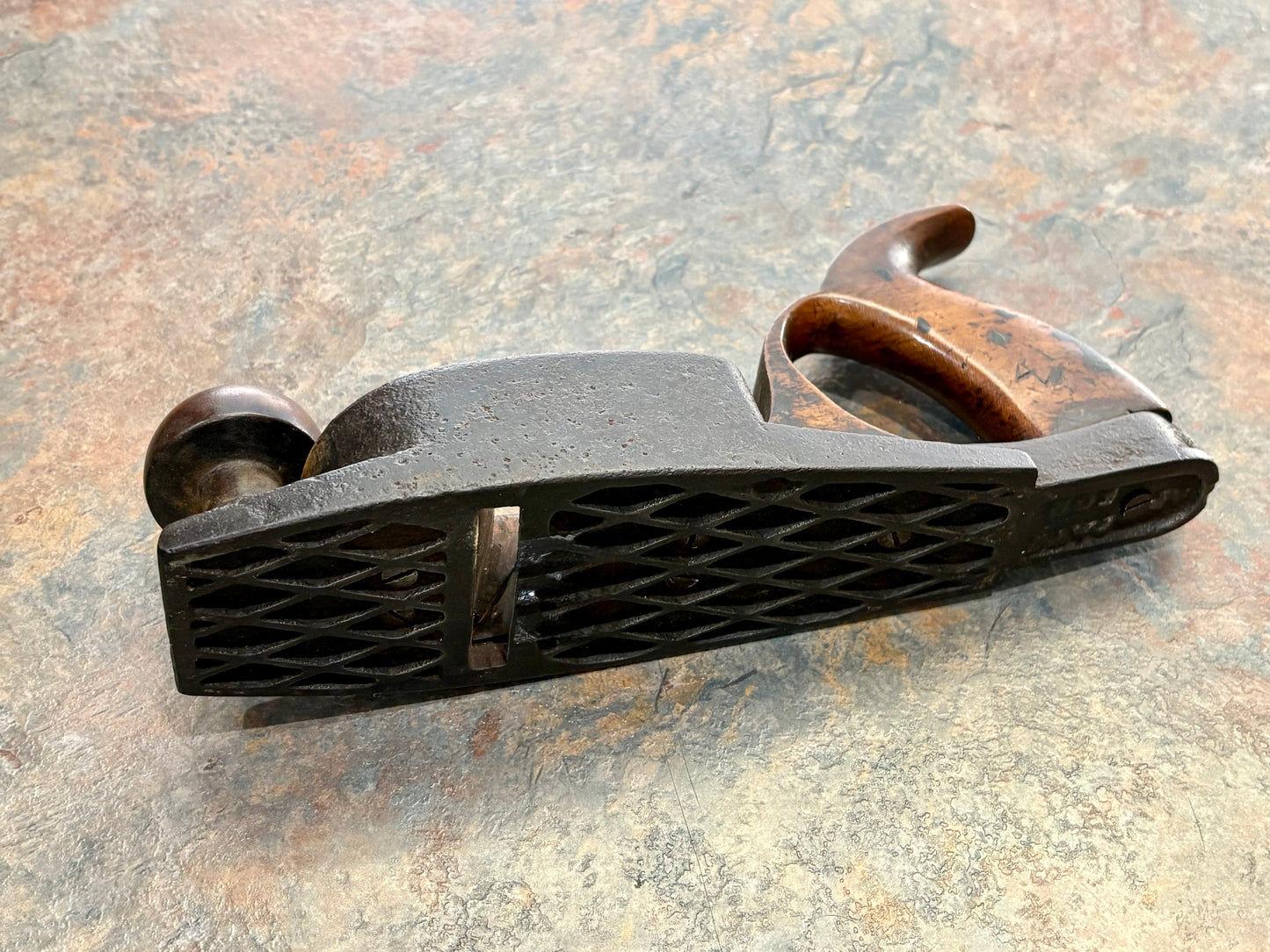SANDUSKY MORRIS PATENT WAFFLE BOTTOM SMOOTH PLANE, PATENTED, EXCELLENT