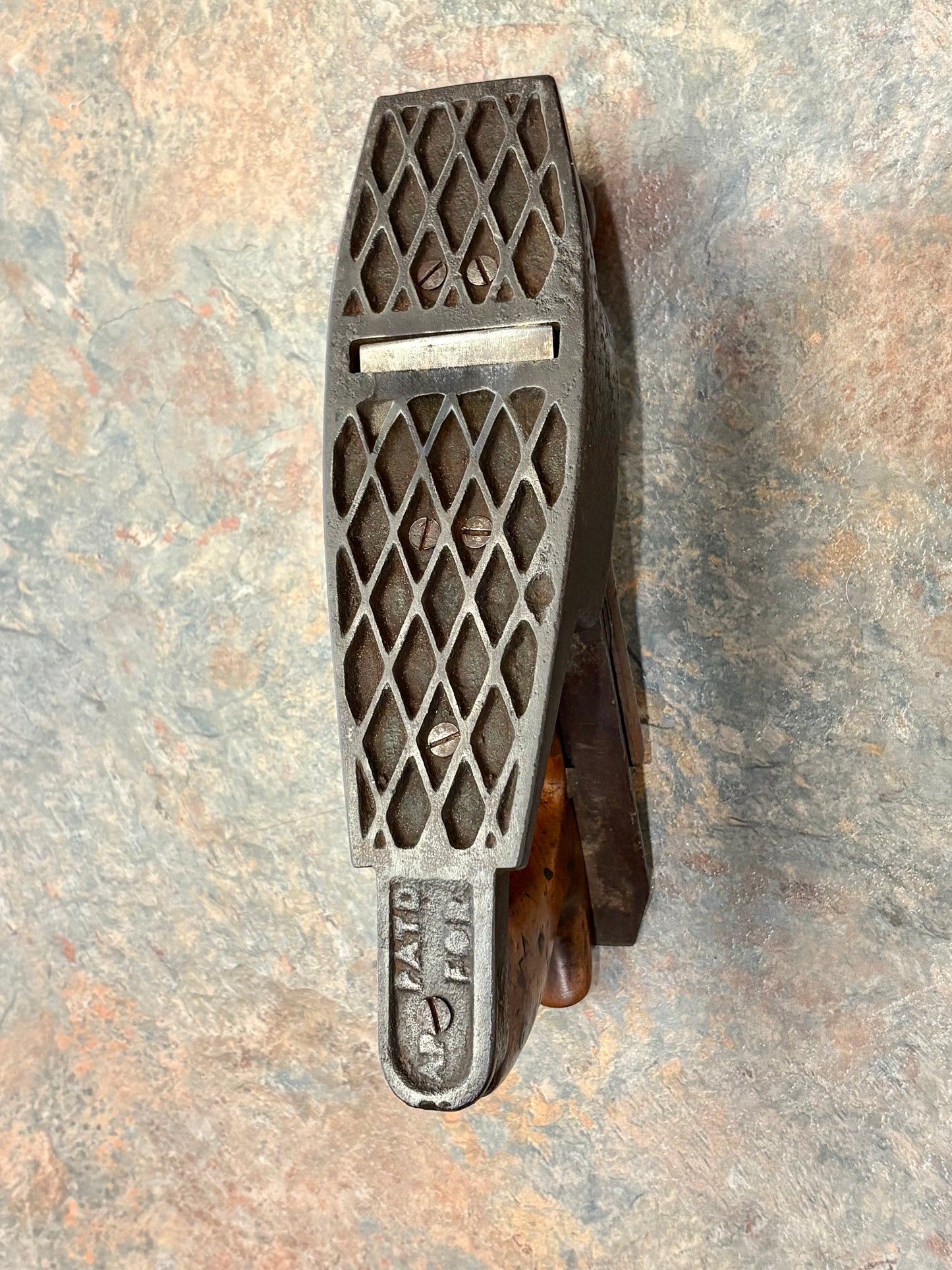 SANDUSKY MORRIS PATENT WAFFLE BOTTOM SMOOTH PLANE, PATENTED, EXCELLENT