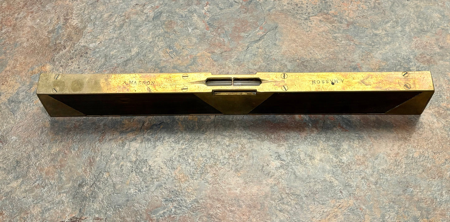 ANTIQUE GUNMETAL & EBONY 16" LEVEL, L@@K !!!, CRAFTSMAN MADE.