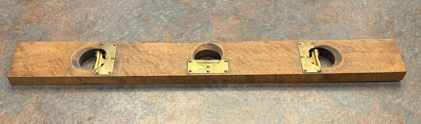 ANTIQUE B. L. & T. MFG. CO., WALDEN, NY, 28" LEVEL, BIRDSEYE MAPLE, L@@K !!