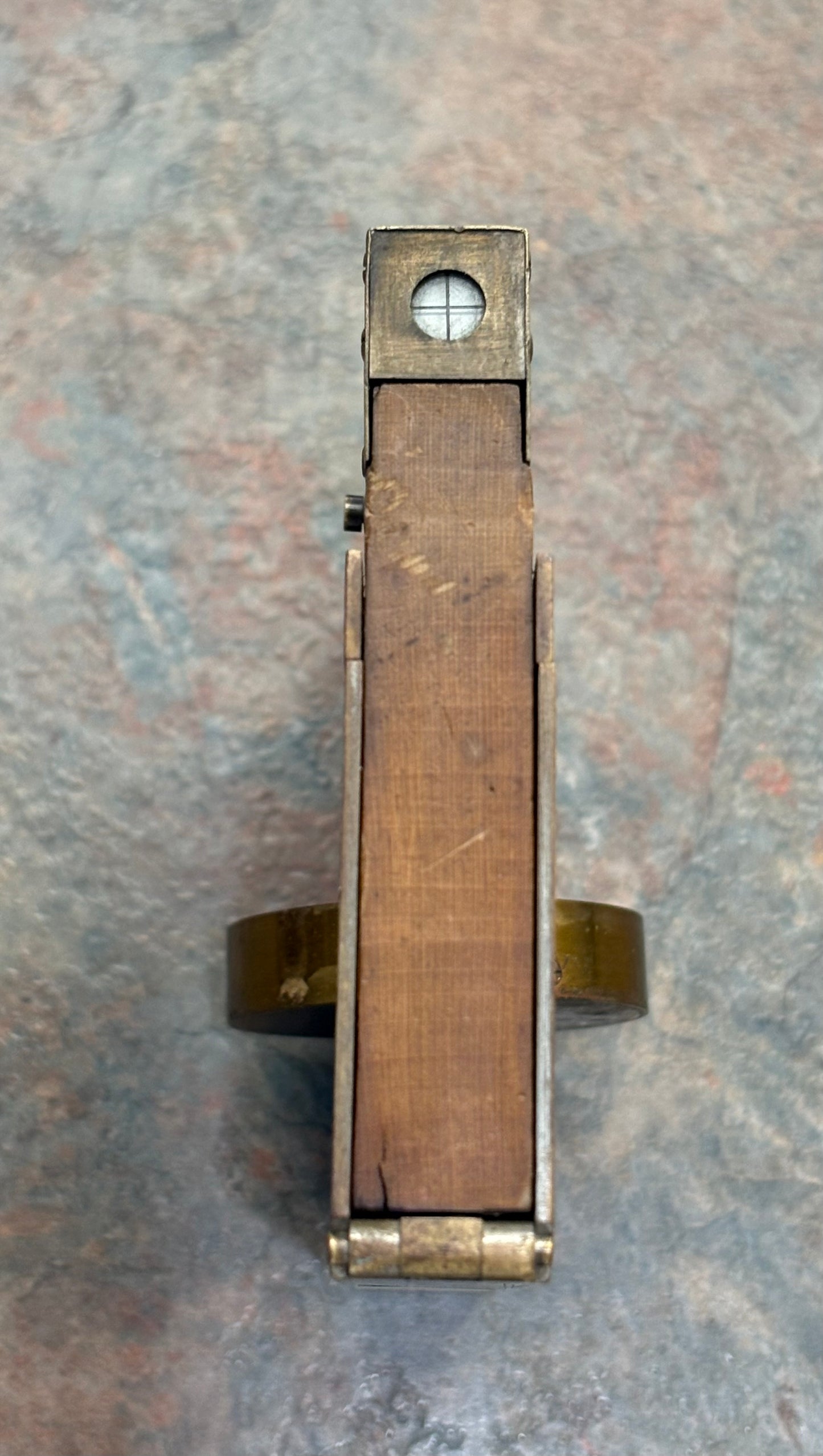 ANTIQUE UNMARKED MINERS / SURVEYORS 5" LEVEL, LIETZ MAKER ?, SIGHTS, COMPASS
