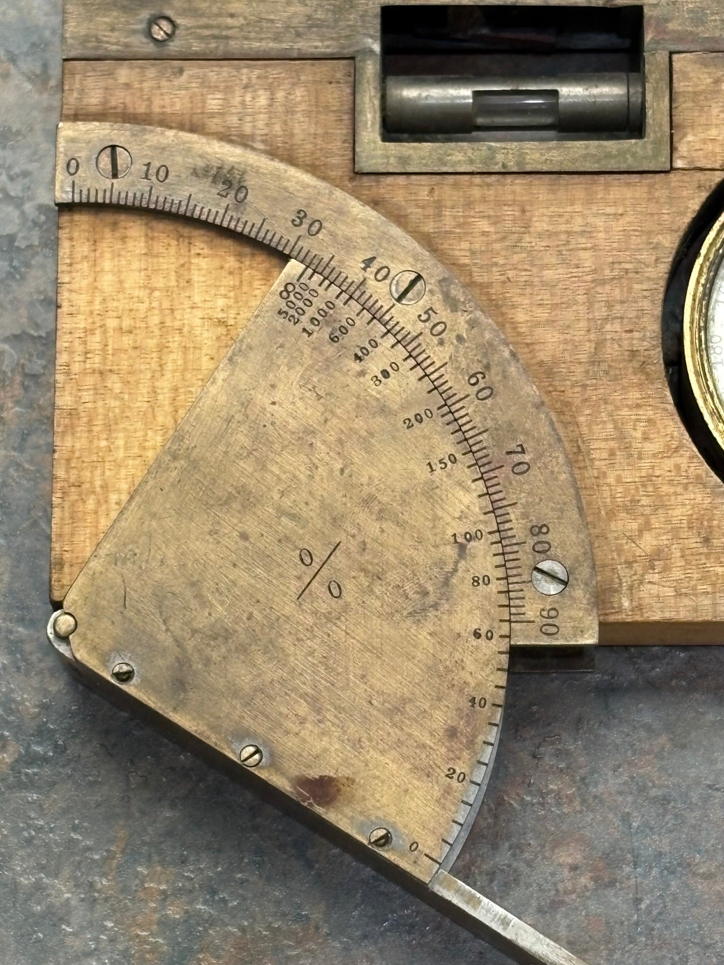 ANTIQUE UNMARKED MINERS / SURVEYORS 5" LEVEL, LIETZ MAKER ?, SIGHTS, COMPASS