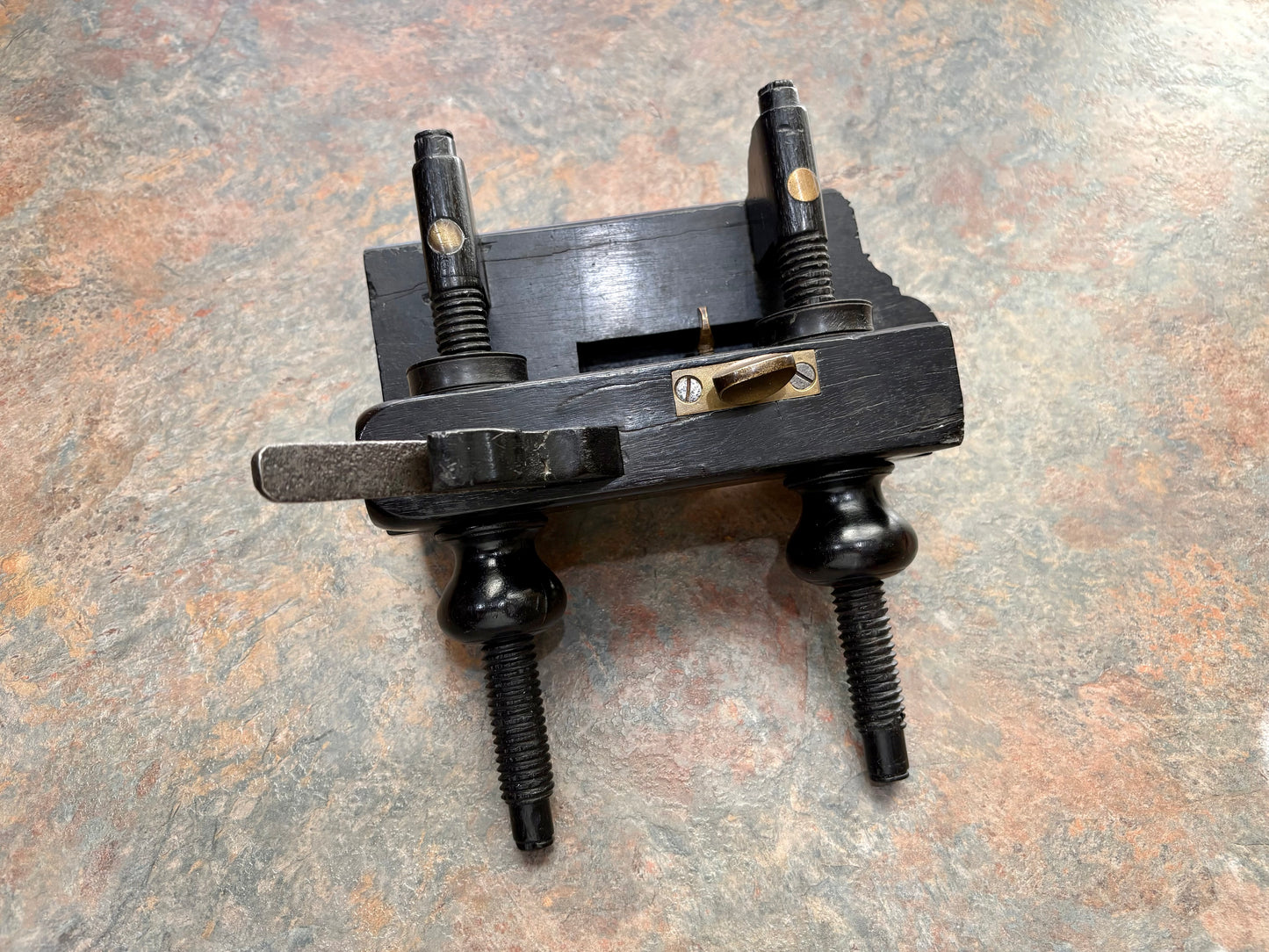 ANTIQUE UNMARKED SOLID EBONY UNHANDLED PLOW PLANE