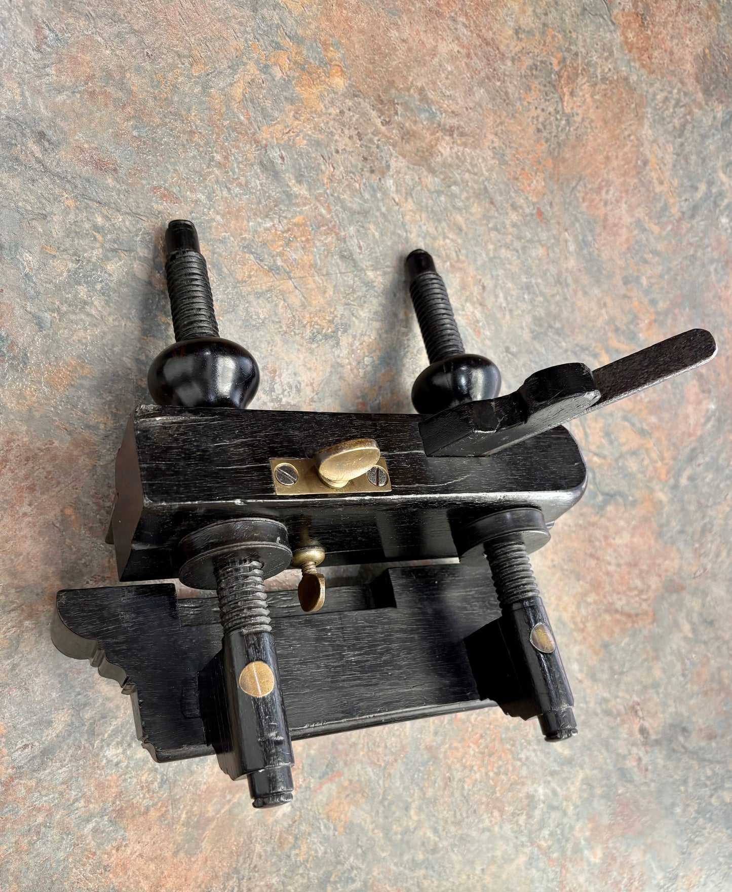 ANTIQUE UNMARKED SOLID EBONY UNHANDLED PLOW PLANE