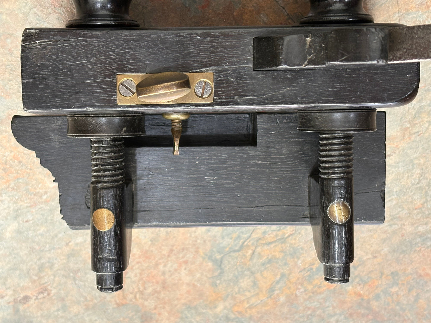ANTIQUE UNMARKED SOLID EBONY UNHANDLED PLOW PLANE