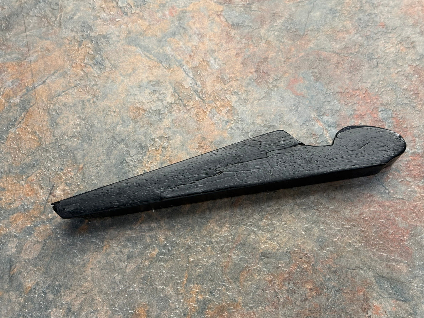 ANTIQUE UNMARKED SOLID EBONY UNHANDLED PLOW PLANE