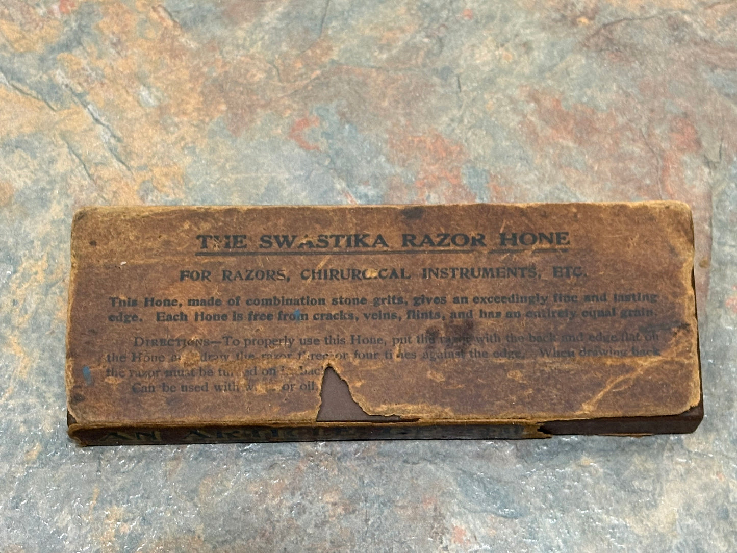 THE SWASTIKA RAZOR HONE IN ORIGINAL SLEEVE W/ INSTRUCTIONS, UNSUSED, RARE!!!!!