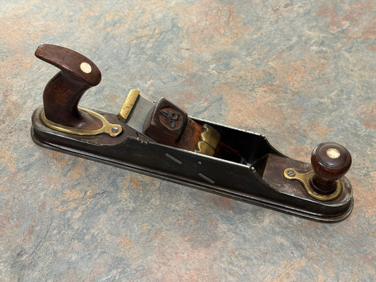 AMAZING ANTIQUE GERMAN OR ALSATIAN JACK PLANE, ROSEWOOD, IVORY, DAVID RUSSELL COLLECTION
