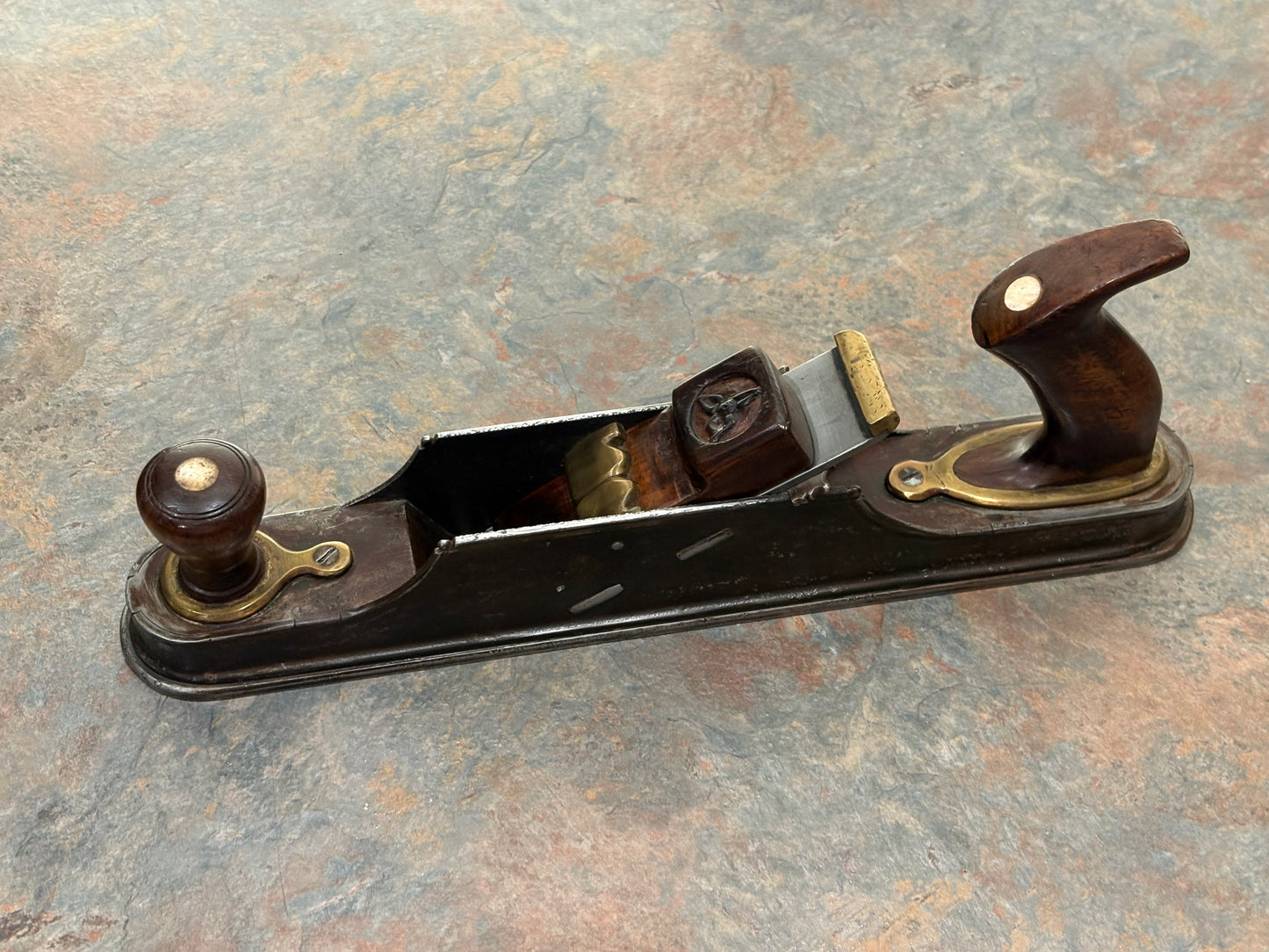 AMAZING ANTIQUE GERMAN OR ALSATIAN JACK PLANE, ROSEWOOD, IVORY, DAVID RUSSELL COLLECTION