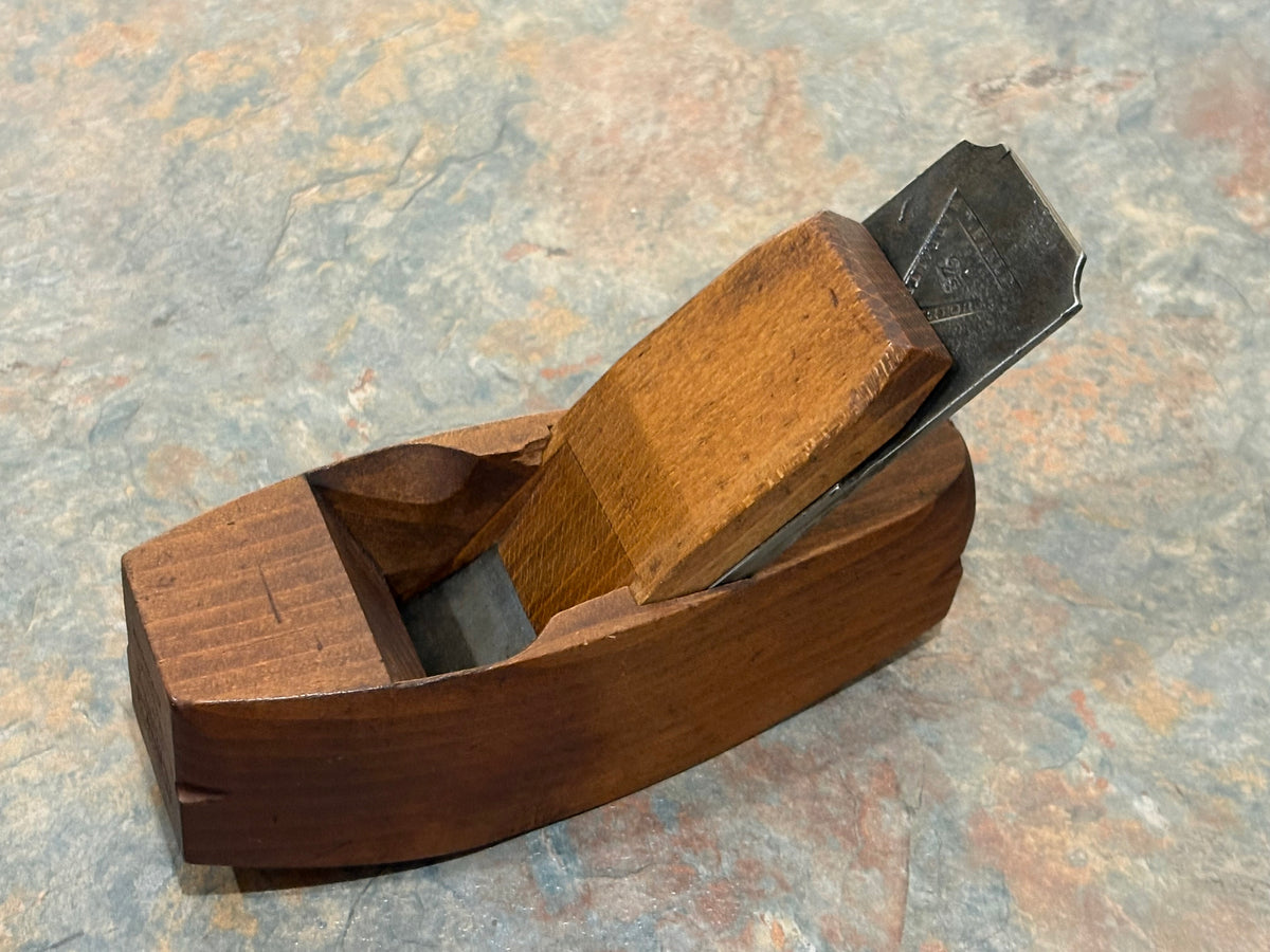 W.J. DEMOTTS, N.Y., E. DANBERRY, N.J., DUAL MARKED COMPASS MOULDING PLANE, 5*****