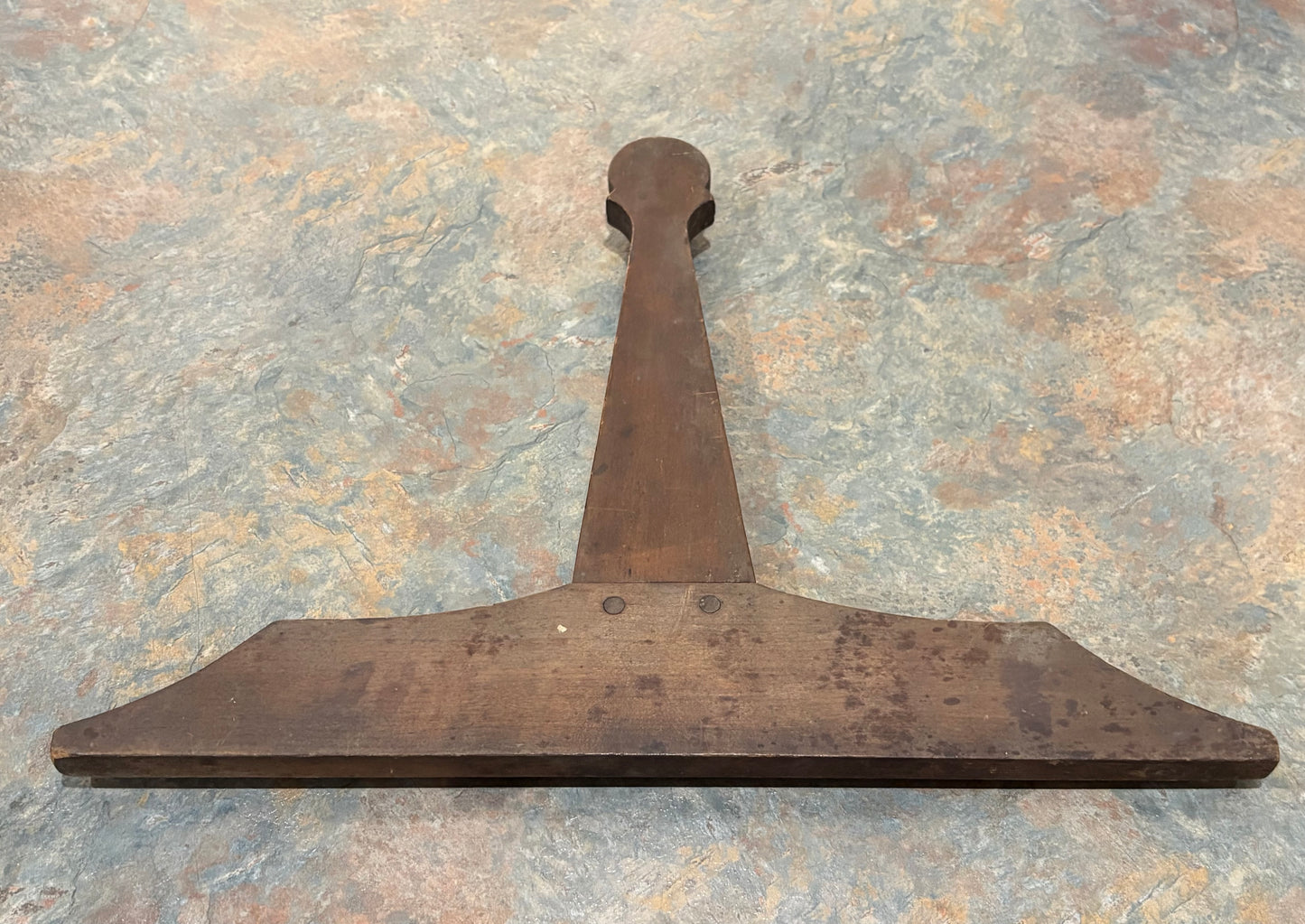 ANTIQUE INCLINOMETER / PENDULUM LEVEL, CA 19TH C., SWINGING ACORN FINIAL, UNIQUE