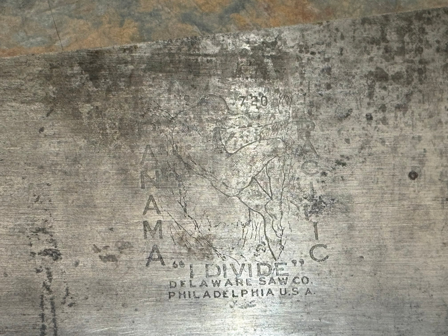 ANTIQUE 1915 PANAMA PACIFIC INTERNATIONAL EXPOSITION ETCHED HAND SAW WITH NIB